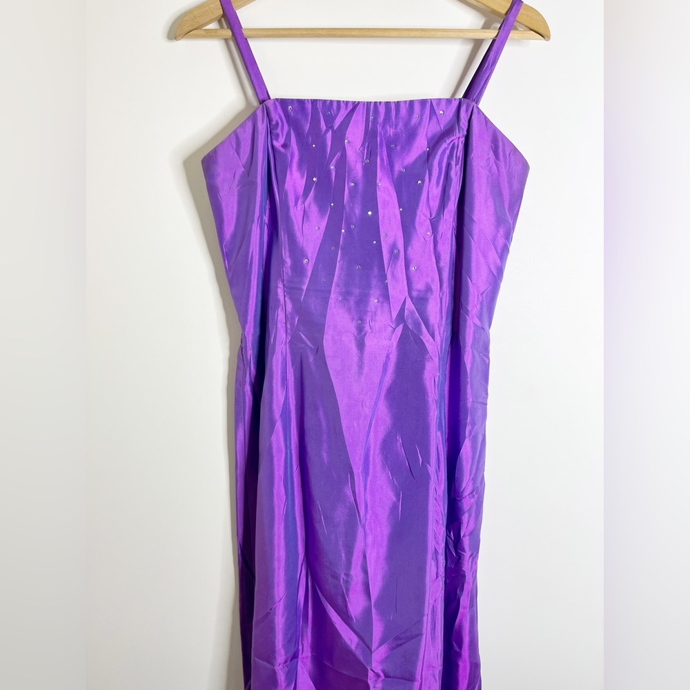 Jessica McClintock for Gunne Sax Purple iridescent rhinestone millennial Dress - Picture 2 of 13